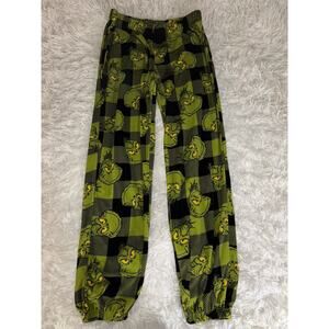 “ The Grinch” Adult Sz. M Classic Green Design Fleece Pj Bottoms. Fun, Grt. Shap
